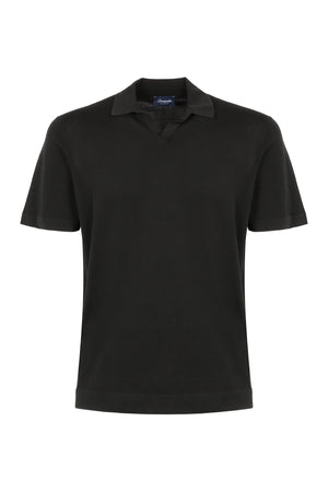 Knitted cotton polo shirt-0